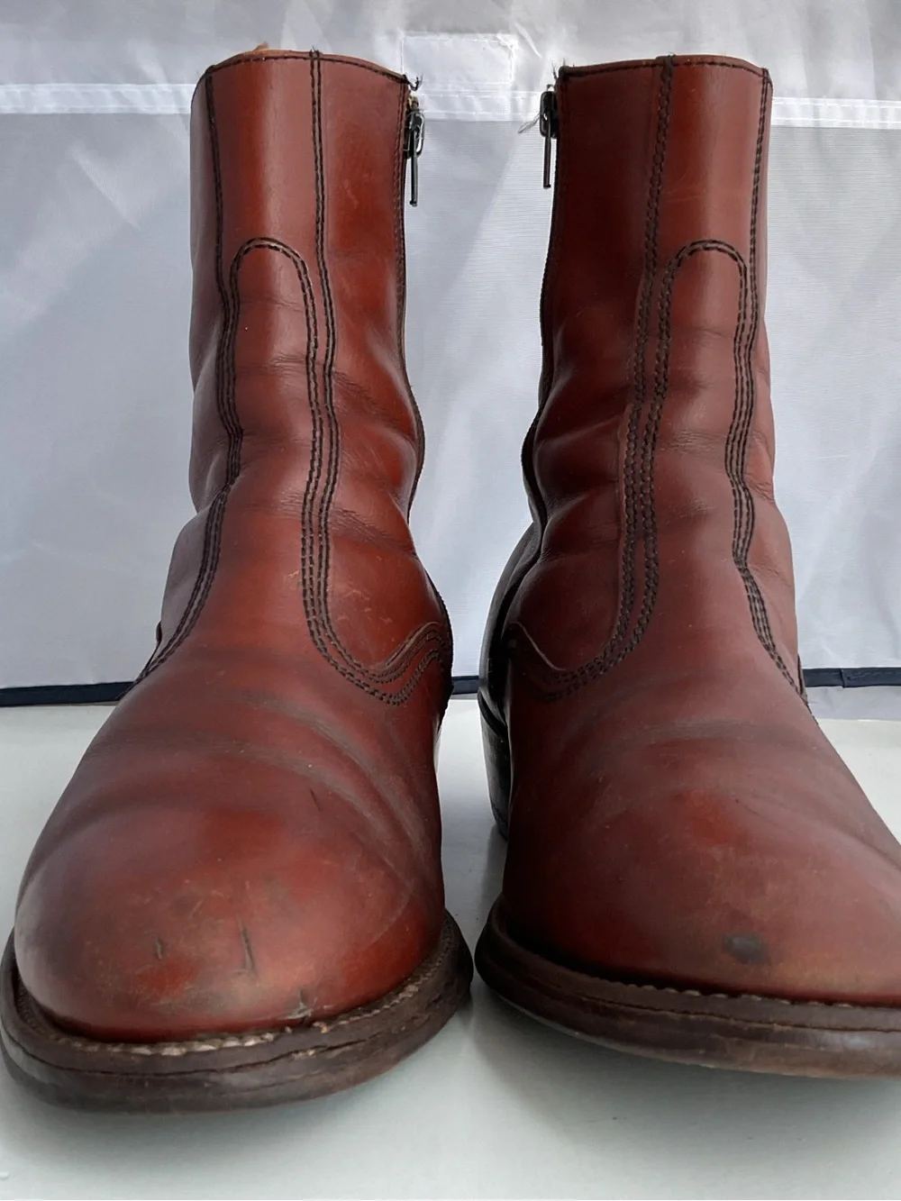 Handmade Brown Leather Side Zipper Ankle Boots #232/3065 Men’s Size 10.5 D